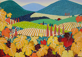 vines - burgundy and gold