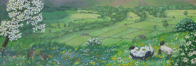 charlie and bethan in spring illustration